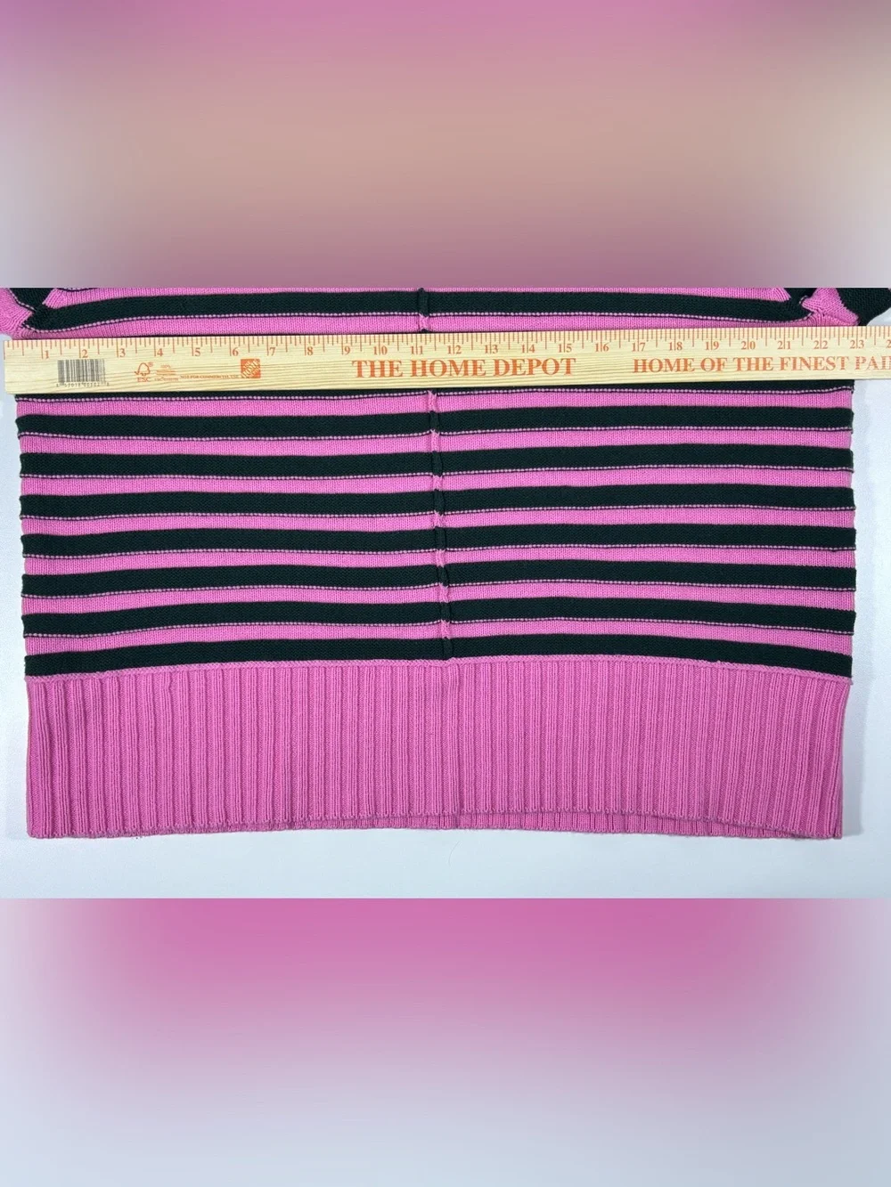 Anthropologie Maeve Chandler Striped Mock Neck Sweater Pink Black SP | NWT